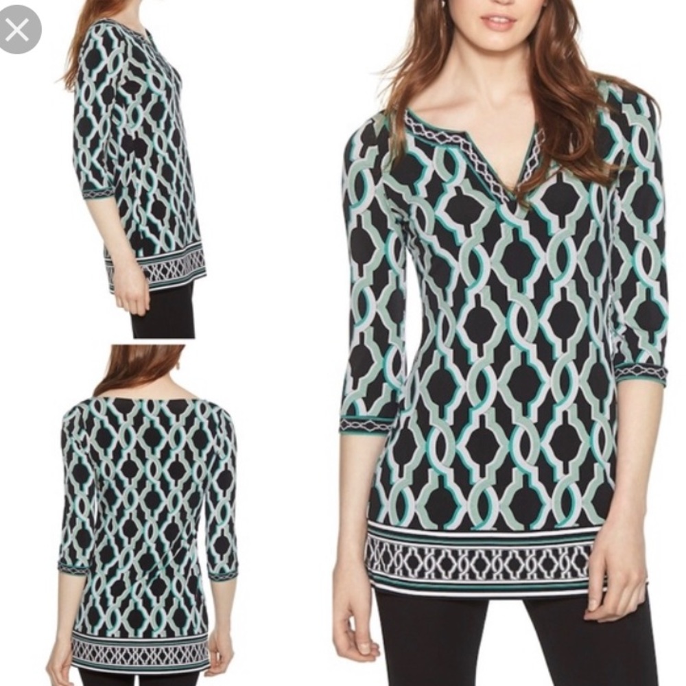 White House Black Market 3/4 sleeve tunic size L